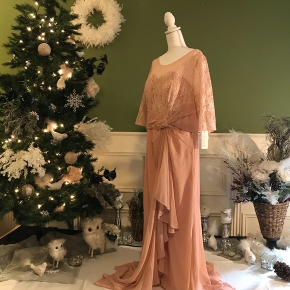 Casual chiffon lace dress with sleeves - Picture 5 of 7